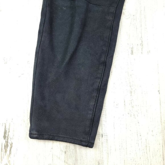 7 FOR ALL MANKIND Black Faux Suede Skinny Ankle Pants Size 28 (30x21) EUC - Picture 4 of 11